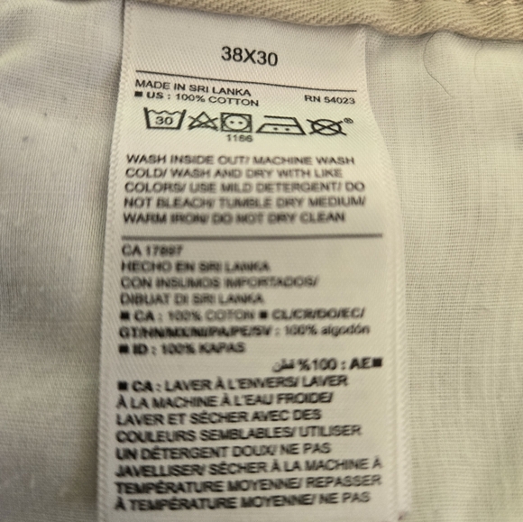 Mens Old Navy Kahaki 38x30 Pants Slim Chino Straight Leg 4 Pockets Flat Front - Picture 6 of 13